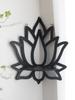 Lotus Crystal Corner Shelf Crystal Shelf Display Black Wooden Wall Shelves Essential Oil Shelf Witchy Decor Aesthetic Spiritual
