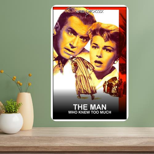 The Man Who Knew Too Much Classic Movie Metal Poster Sign 20x30cm(7.8x11.8inch)