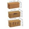 Hand-Woven Imitation Rattan Cable Organizer Box Well-ventilated 2/3/5 Open Slot Desktop Cable Management Box Rustic Style