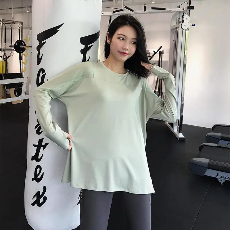 

Breathable Mesh Yoga Top for Women - Quick-Drying, Long Sleeve, Loose Fit XXL (155-185 lbs)