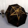 Golden Pentagram with Demon Skull: Mystic Symbol Art PrintUmbrella, Portable 3-Fold Umbrella for Men & Women,Christmas Gift ES135