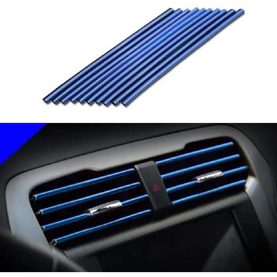 10 Pcs Car Air Vent Grille Decoration Trim Sticker U Style Air Conditioner Outlet Decoration Strip Car Decoration