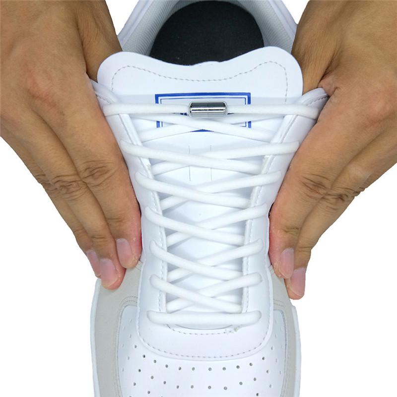 1Pair No Tie Shoelaces Round Elastic Quick Lazy Shoe Laces Kids Adult Fashion Color Sneakers Lace