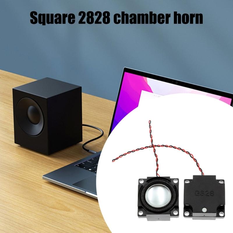 High Sensitivity 92dB Miniature Square Speakers 28mm Internal Magnets Speakers Metal Build, 8Ohm 92dB Rate Power 2W