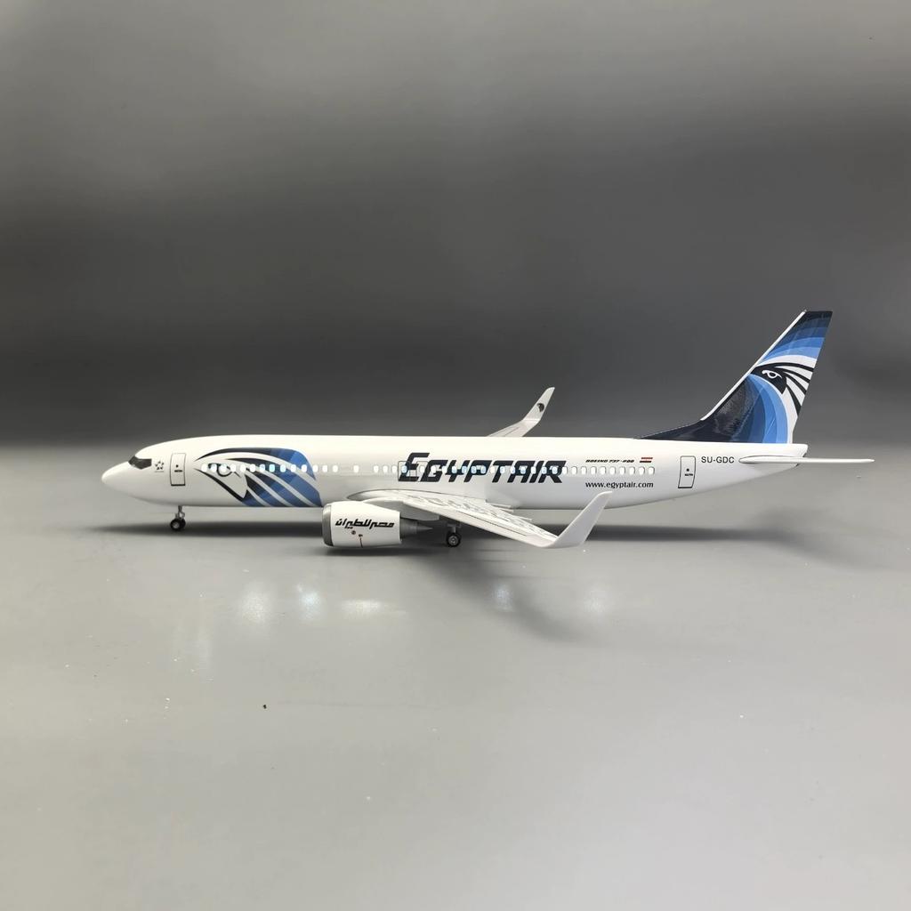 B737 Egypt Air Plane Model Toy 47cm Passenger Aircraft W Light And Wheel Landing Gear Souvenir Plane Collected Gift By Aviation