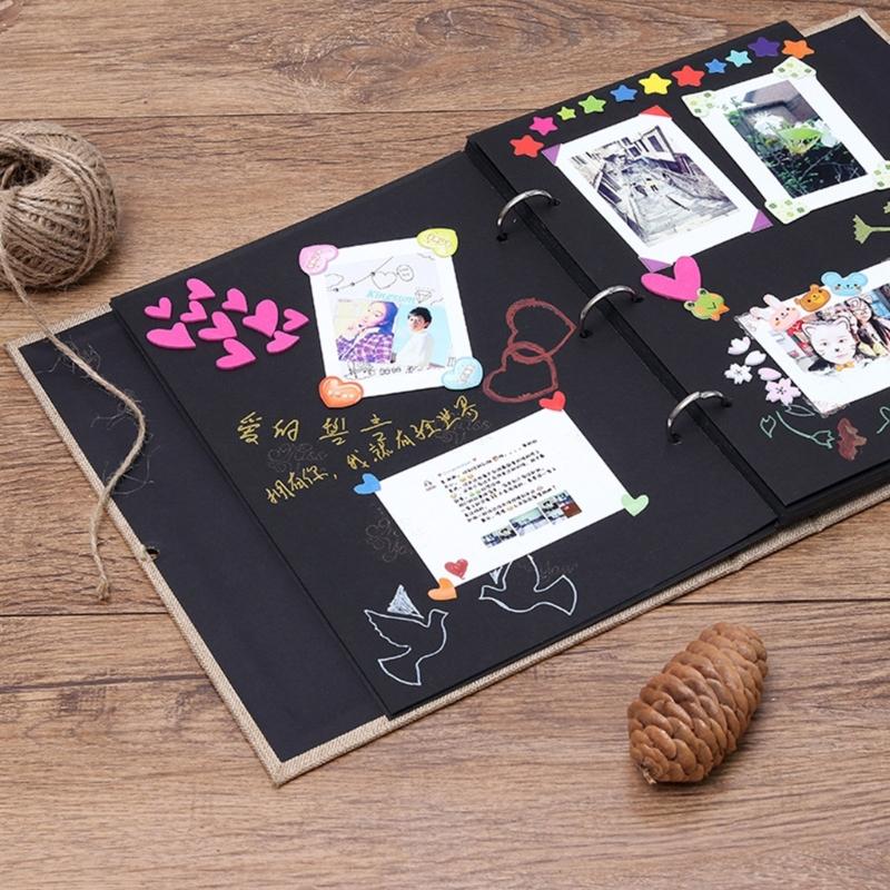 SelfAdhesive Large DIY Photo Book with Linen Cover 30 Page for Weddings Birthdays and Travel Journals