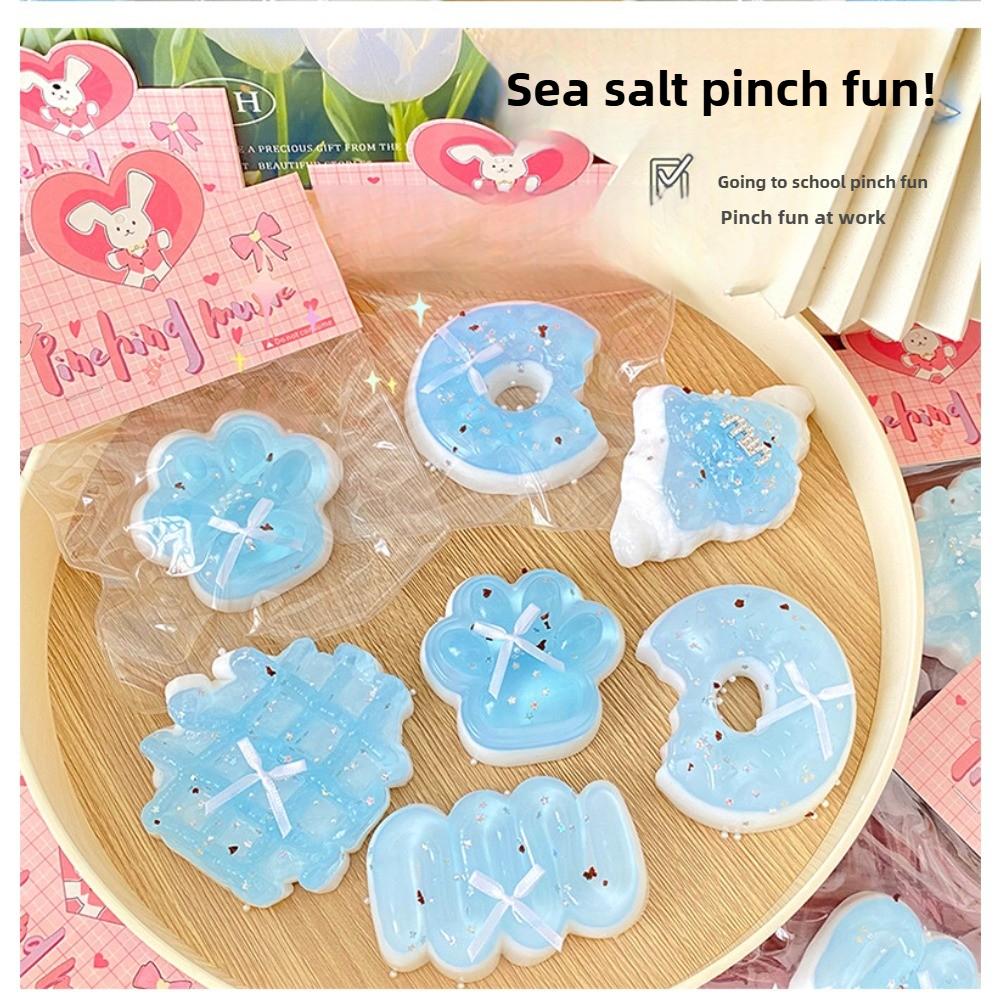 Squishy Cat Paw Waffle Doughnut Stress Relief Toy, Soft Squeeze Sensory Fidget Toy for Adults Kids, ASMR Fun Party Gift