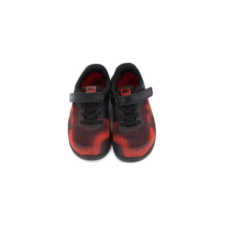 Nike Flex 2018 RN Velcro Professional Non-Slip Shock Absorbing Low-Top Running Shoes Baby sneaker Black Red AH3442-004