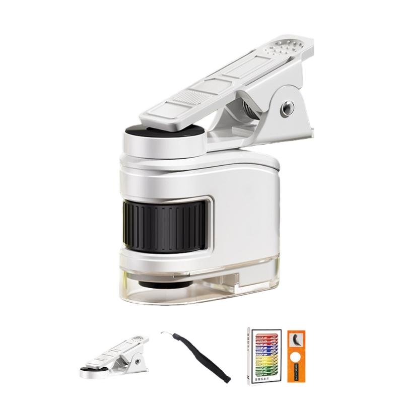 Children Educational Microscope Portable Design with 10X 30X 60X Magnification and Phone Clip for Classroom Learning