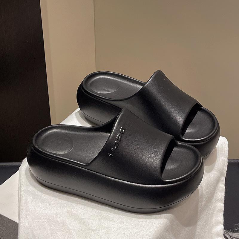 

Тапочки женские носят новые домашние комнатные с толстой подошвой нескользящие дезодорирующие eva прохладные тапочки летом 39/40 чёрный