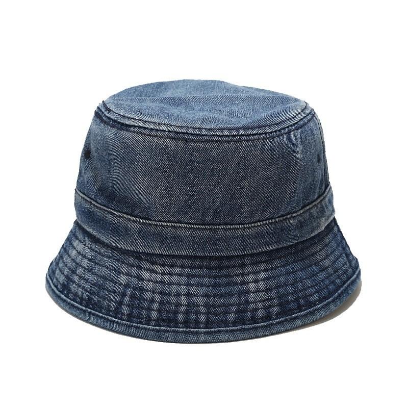 Vintage Denim Bucket Hat Women Sun Protection Foldable Sun Hat For Summer Beach