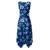 Women's Casual Sleeveless Floral Print Dress Round Neck Irregular Hem Mid-Length Summer Dress Lightweight Comfortable Fabric