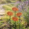 Nostalgie Bee Water Feeder, Handmade Ceramic Flower Garden Stake, Mini Pollinator Watering Station, Small Bird Bath Butterfly Feeder for Outdoor Yard