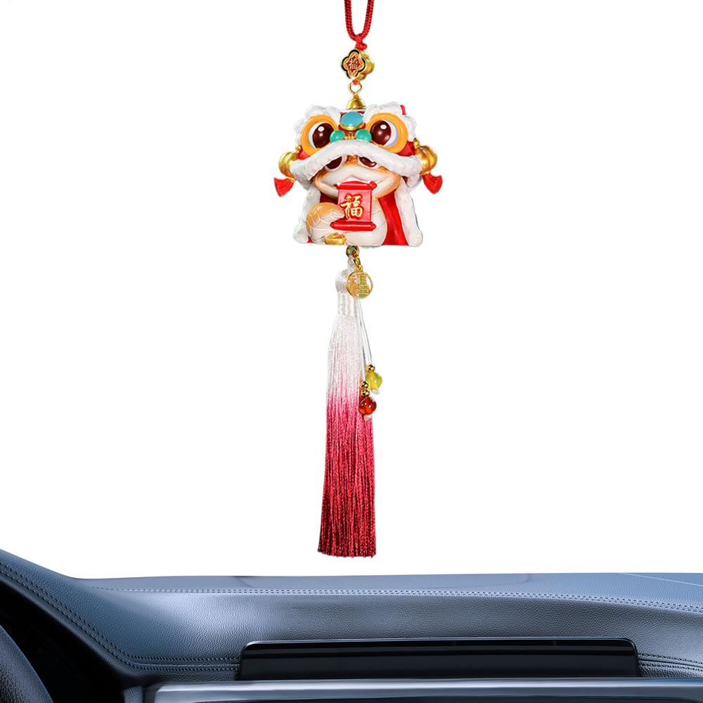 Year Of The Snake 2025 Decorations Rear View Mirrors Pendant Snake Lucky Charm Decorative Pendant With Tassels Beads For Home