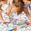 110X80Cm Unicorn Coloring Books For Kids Coloring Poster Large Coloring Tablecloth For Boys Girls Unicorn Birthday Party Supplie