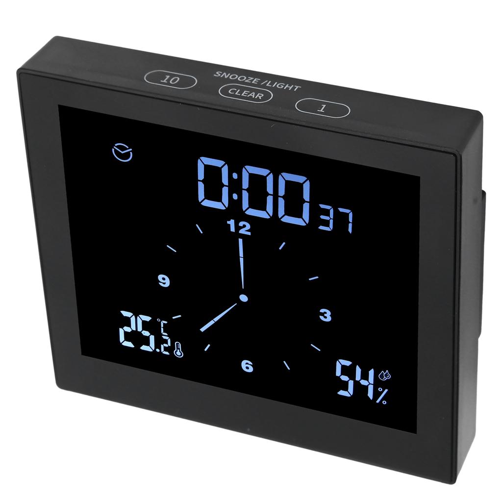 TS-WP10 Shower Clock Innovative Timer Waterproof Thermometer Hygrometer Bathroom Supply(Black )