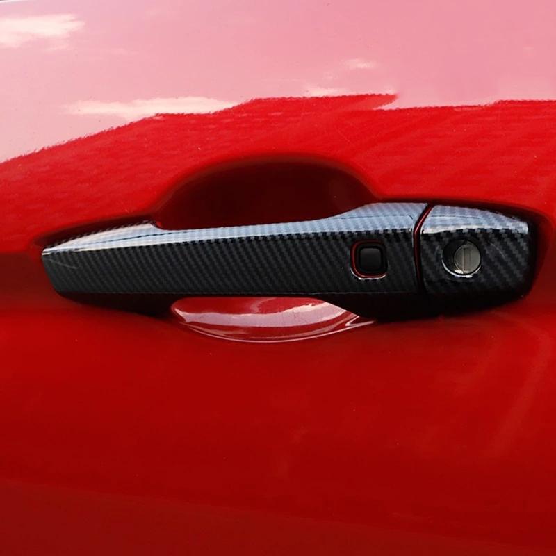 For Mitsubishi Outlander   Auto Styling Accessories ABS Carbon Fiber Chrome  Exterior Side Door Handle Bowl Cover Trim