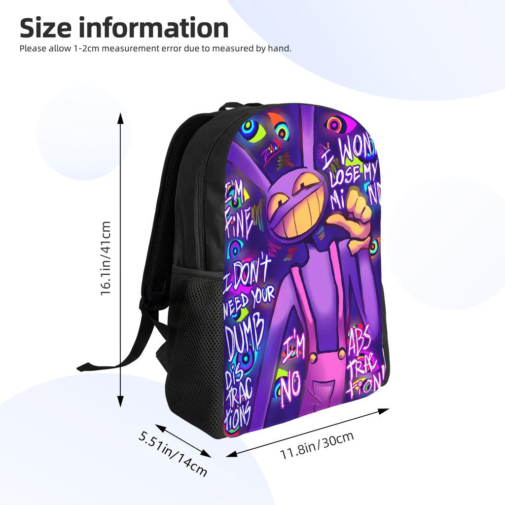 Jax Cartoon Digitals Circus Thermal Backpack  Student Unisex Polyester University Backpacks Big Elegant School Bags Rucksack