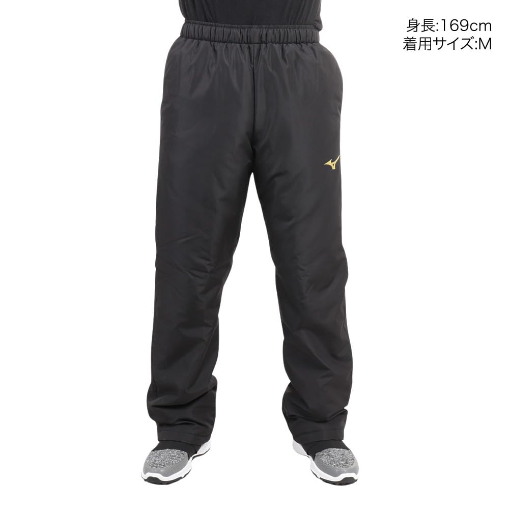 Mizuno Breath Thermo Gefütterte Warme Hose Größe XL Schwarz/Gold Wasserabweisend 32MFA630