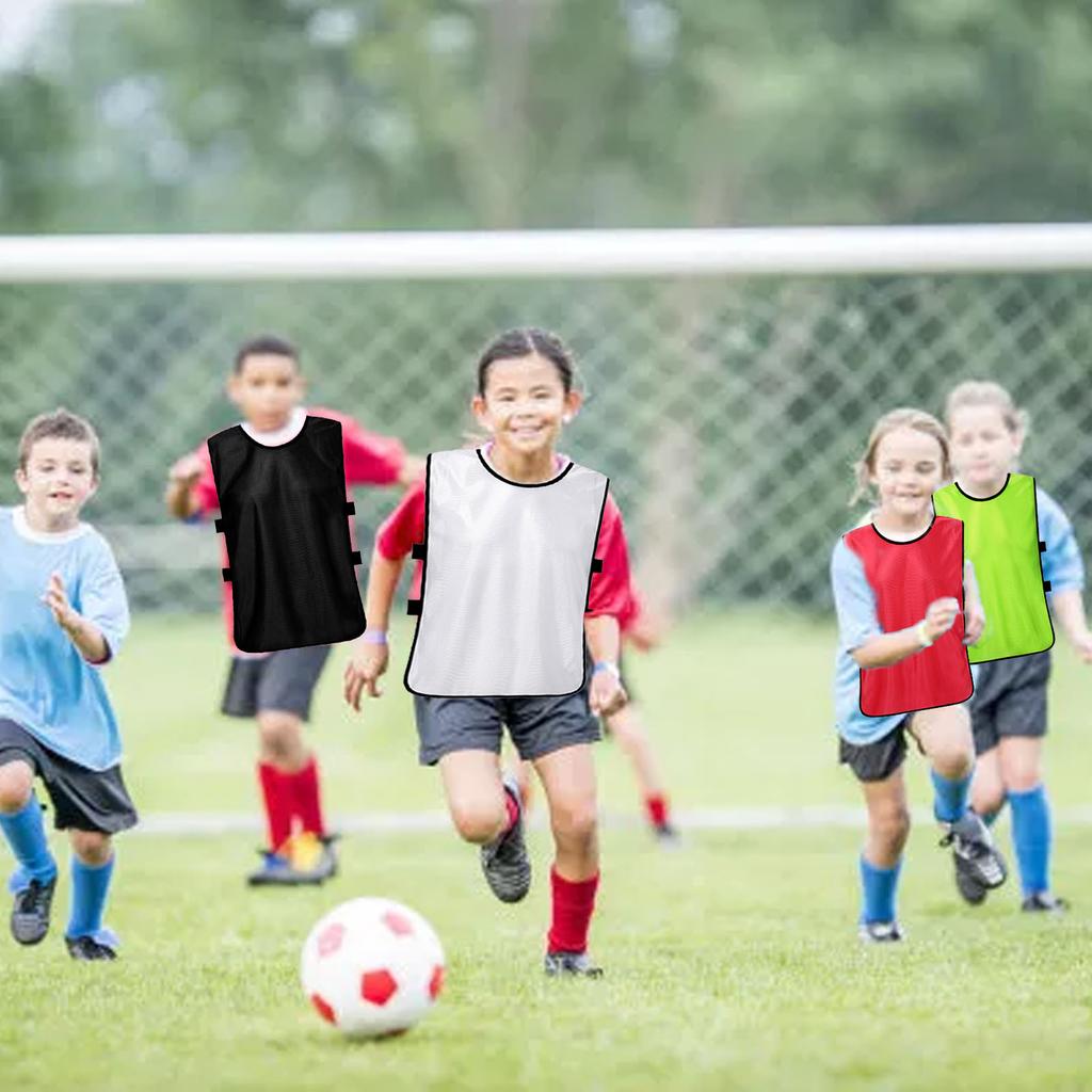 Scrimmage Training Vest Mercerized Cotton Team Training Practice Vest for Outdoor Sports Soccer Football Basketball Volleyball Fluorescent Green Kid