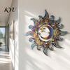 Wall Sculptures for Dining Room Metal Sun Moon Star Art, Hollow Cutout Iron Hanging Decor, Contemporary Home Accents Rustic Sculpture Living