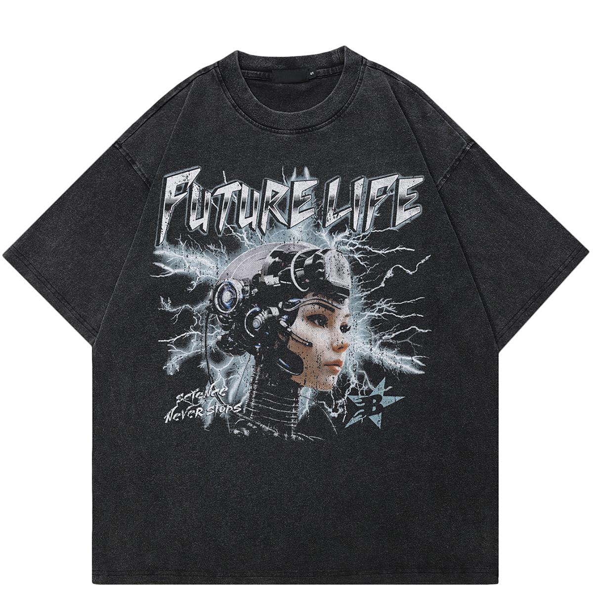 

Футболка унисекс с рисунком робота Streetwear 2024 S