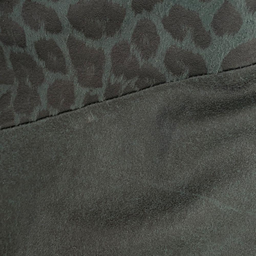 DIESEL Leopard Pattern Animal Midi length flare skirt 23 green Side zip Women Used