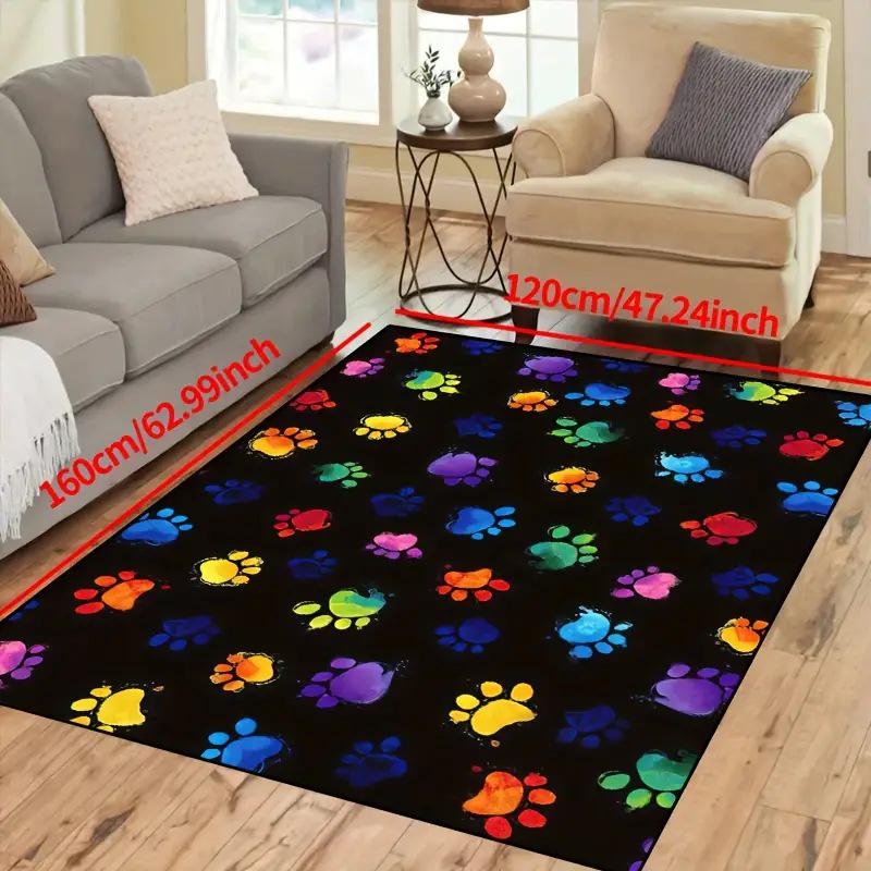 Cartoon Cat Paw Print Rug - Living Room Carpet, Bedroom Blanket, Entrance Mat