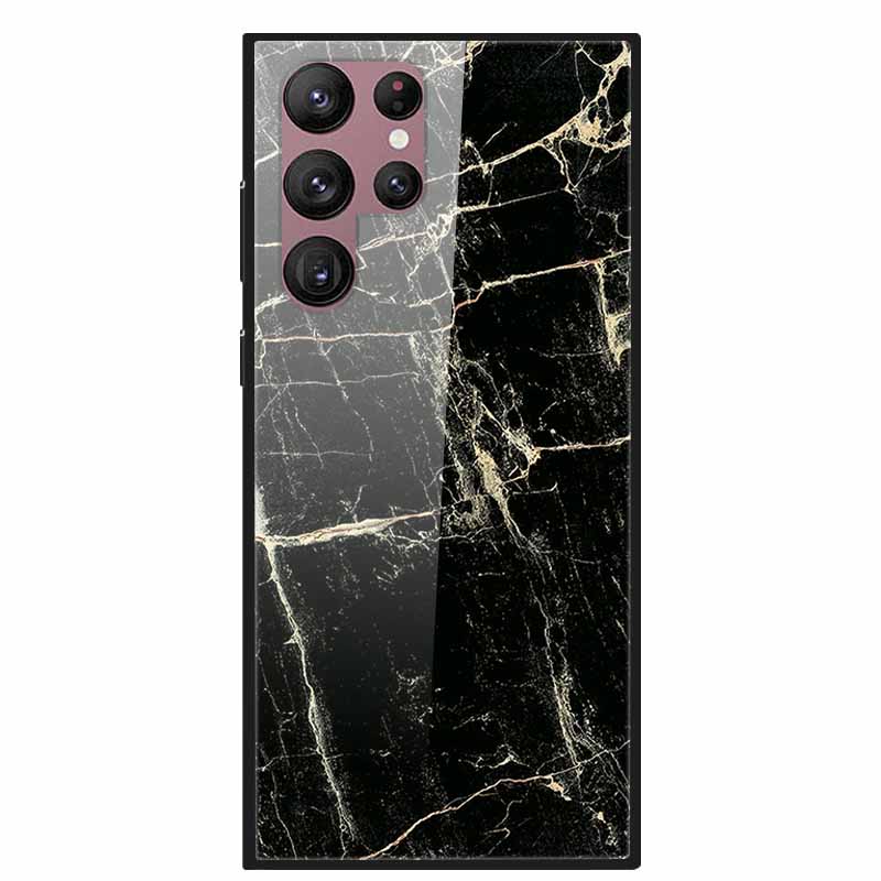 For Samsung Galaxy S22 Ultra 5G Phone Case Tempered Glass Back Cover Hard Case For Samsung  S22 Plus S 22 Capa Shell Funda Coque