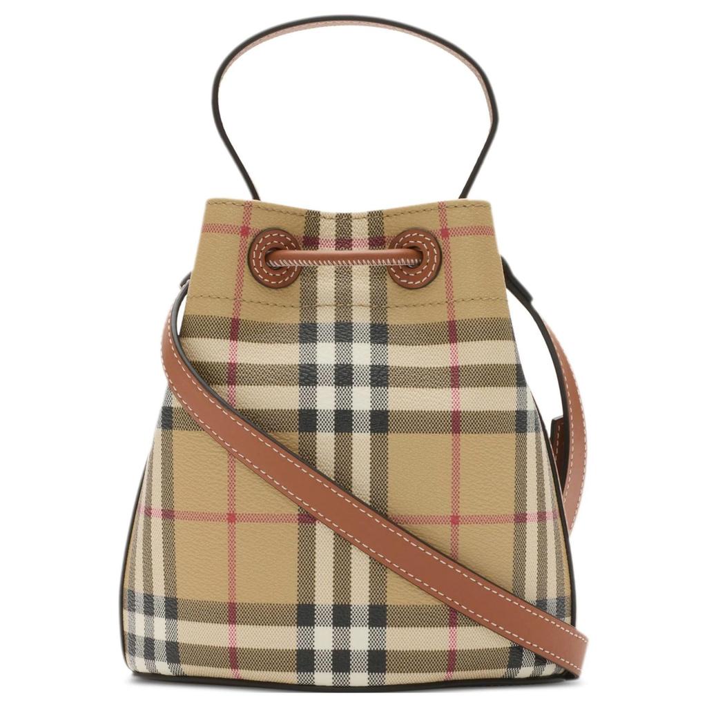 Burberry Pu Water Bucket Shoulder Bag, Crossbody Bag, Handbag Mini Women's Heather Brown 81004861