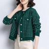 Autumn and Winter Xiaoxiangfeng Top, Short, Small, Foreign, Elegant, Black and White Plaid Contrasting Knitted Jacket