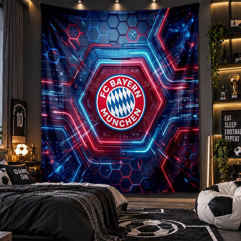 Wall Hanging Tapestry Bayern Munich Print Cloth for Living Room Bedroom Home Decor