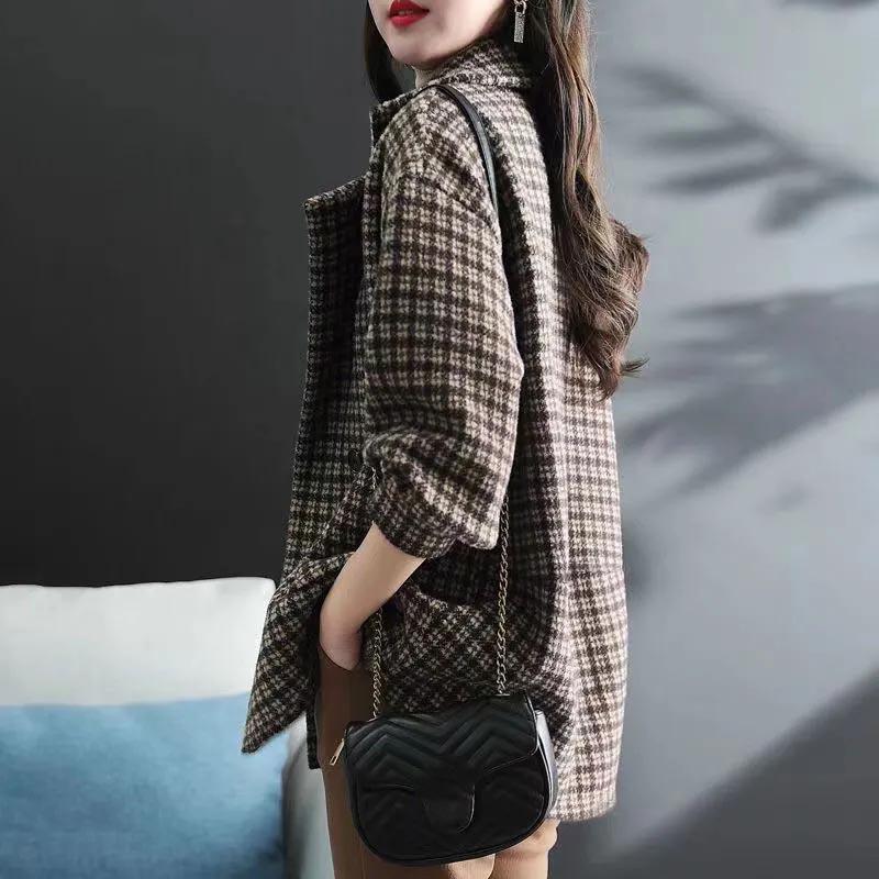 Coat for Women Cotton Winter Thickened Casual Versatile Oversize Double Layer Button Cardigan Suit Jacket