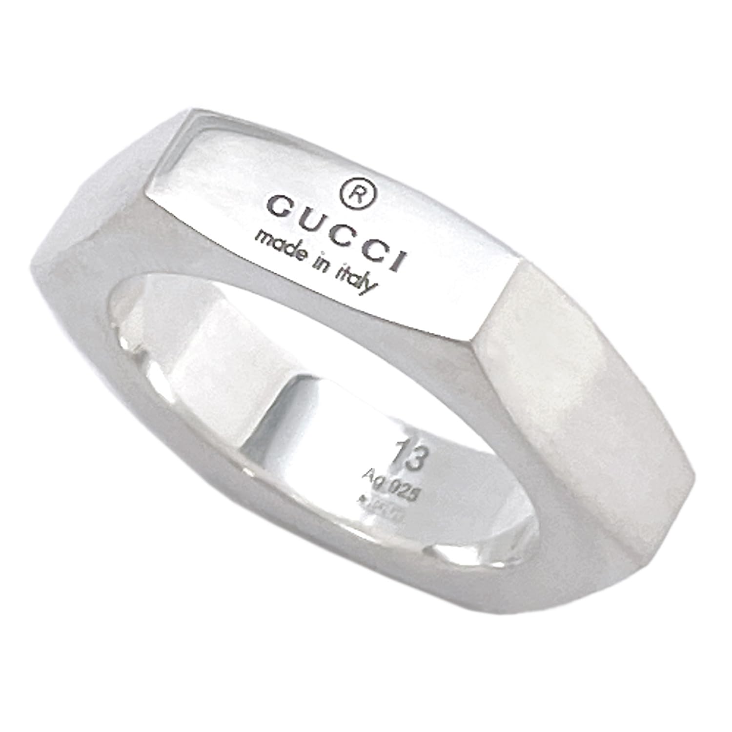 

Gucci Trademark Hexagon Japanese Size 782839 J8400 Size 15 Ring, Silver, 14, 8106, [Used]