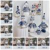 Swinging Blue Fabric Snowman Doll Cartoon Swinging Skiing Doll Christmas Snowman Doll  Xmas Gift