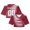 Women Mesh Crop Top Short Sleeve Loose Fit Y2K Style Football Fan DIY Jersey Streetwear V Neck Print Shirt