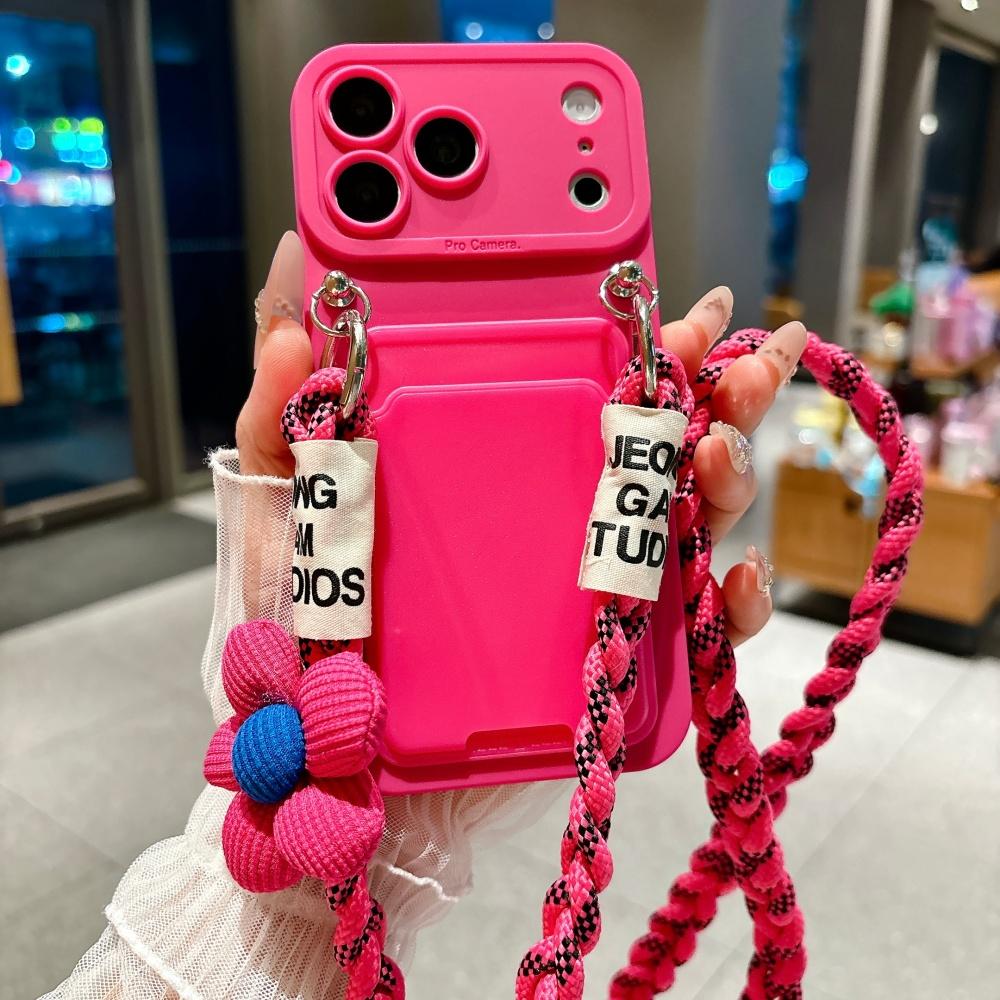 Crossbody Lanyard Slot Card Holder Wallet Soft Silicone Case For iPhone 17 Pro Max 16 15 14 13 12 11 Camera Protection Cover
