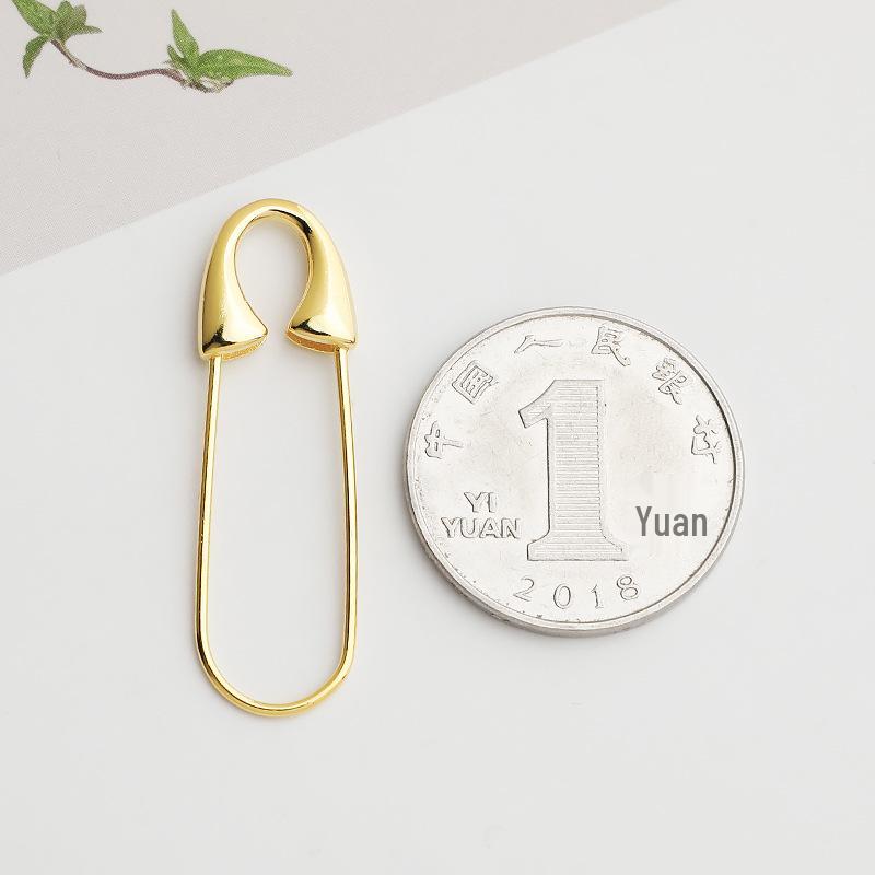Gold-Plated S925 Sterling Silver Precision Pin Buckle Pendant for DIY Bracelets, Necklaces, and Brooches.