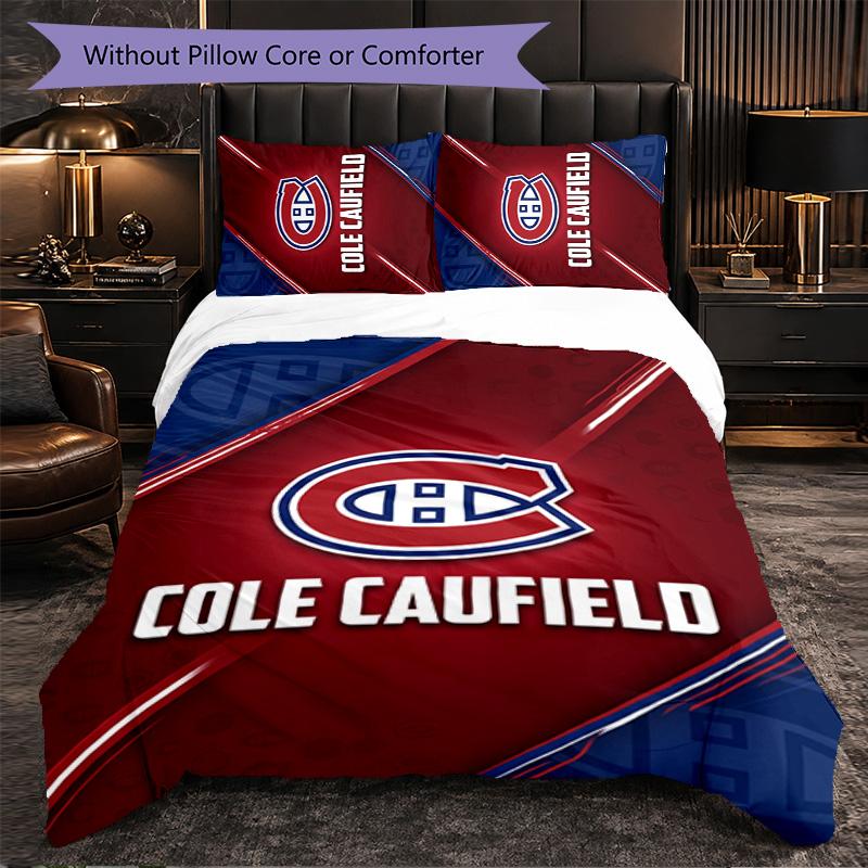 Montreal Canadiens Pattern Microfiber 3Pcs Bedding Set Decor Duvet Cover Set For Bedroom Home Use