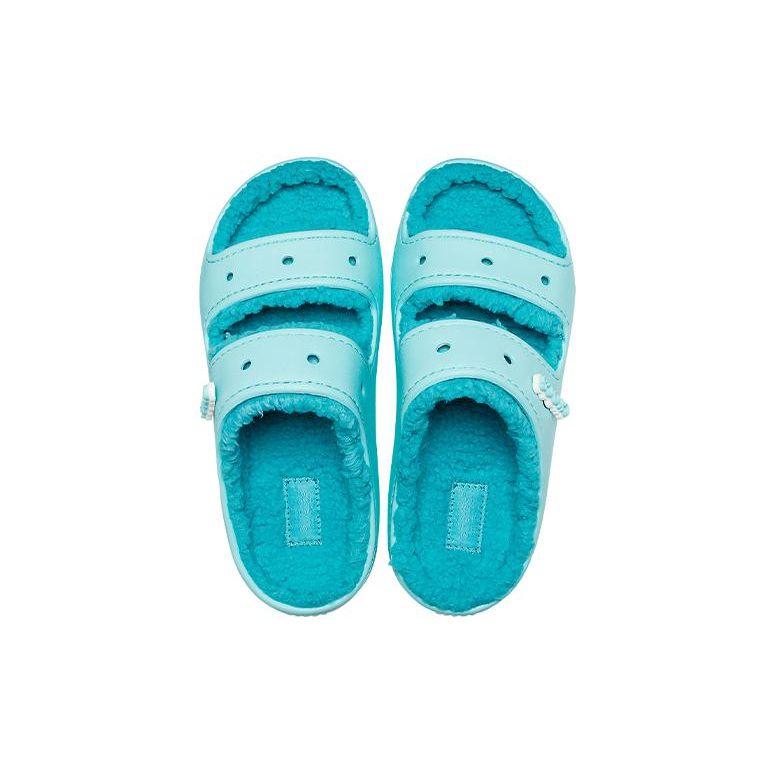 Crocs Classic Fuzzy Slippers Unisex Slippers Blue 207446-4SS