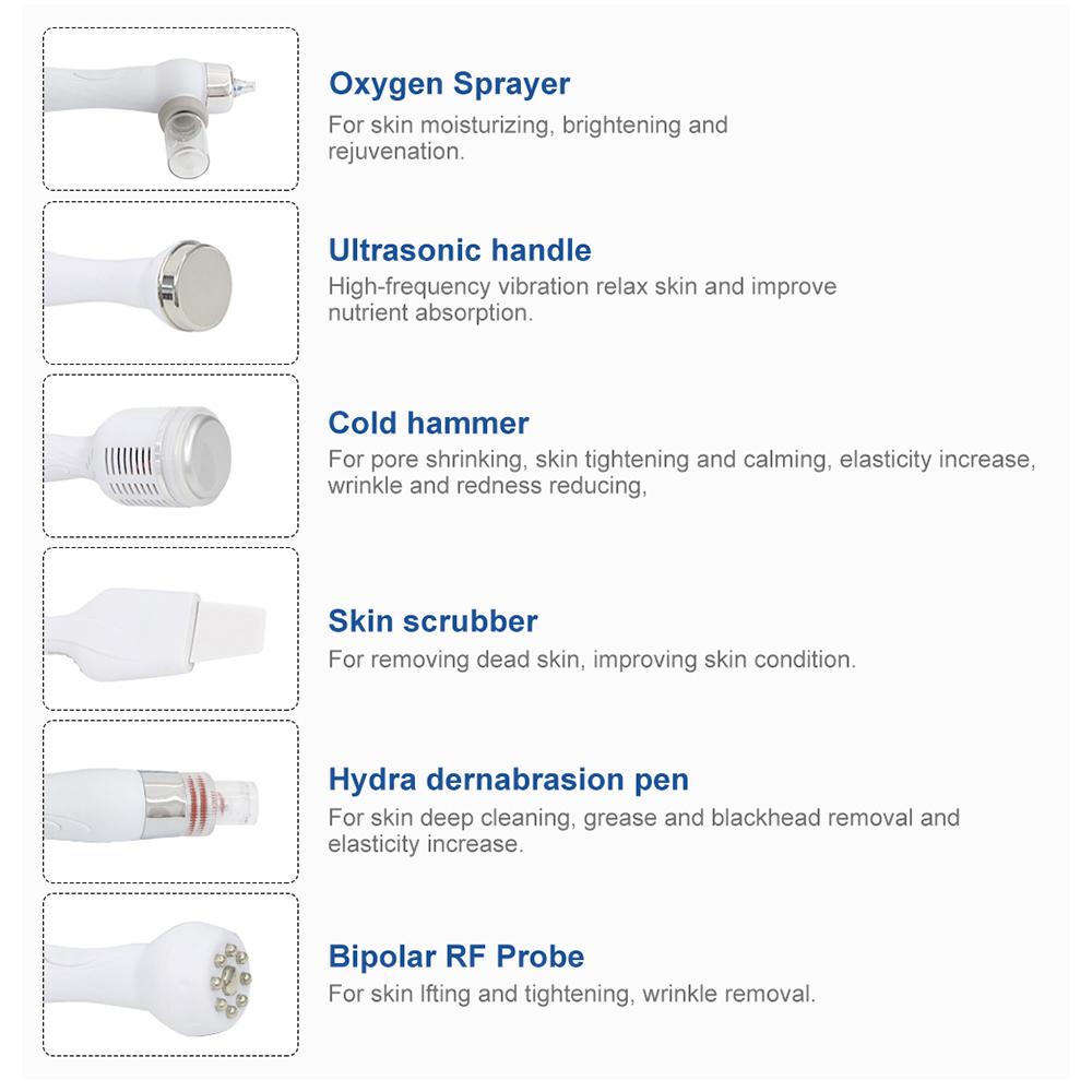 Replacement Heads For Hydro Dermabrasion Machine Skin Scurbber Face Lifting Spare Parts H2O2 Water Oxygen Jet Peel Accessories