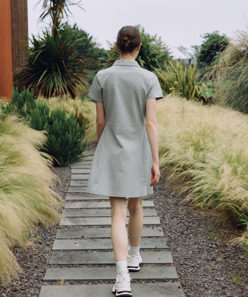 OBER GOLF Easy Slim Polo Dress (Gray)