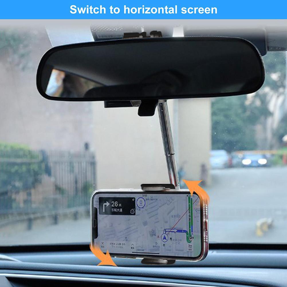 Car Rearview Mirror Phone Holder Seat Back Hook Mount for Navigation