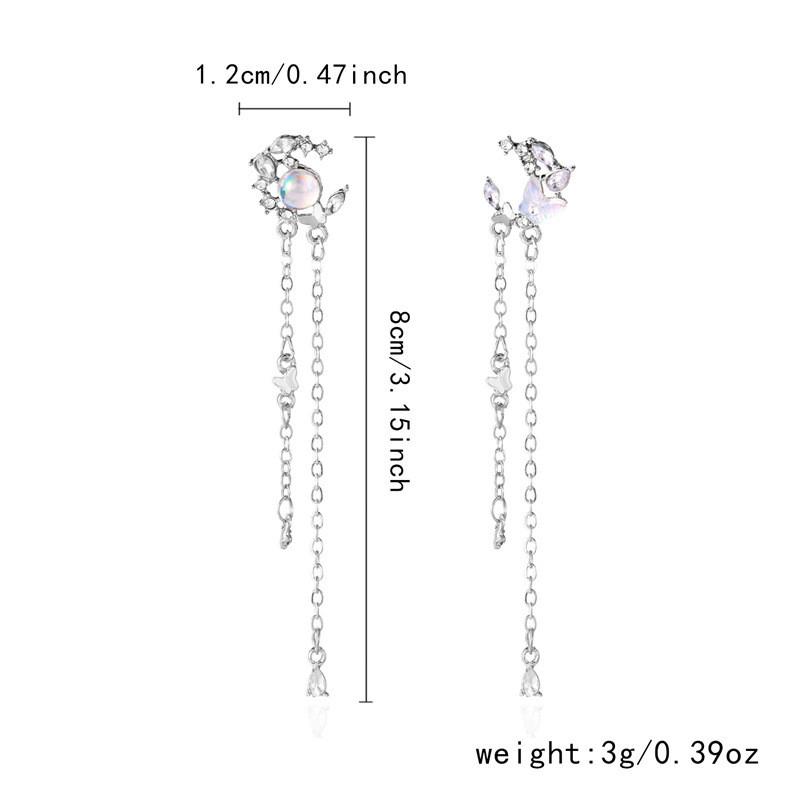 Waterdrop Butterfly Stud Earrings With Alloy And Pearl For Elegant Women