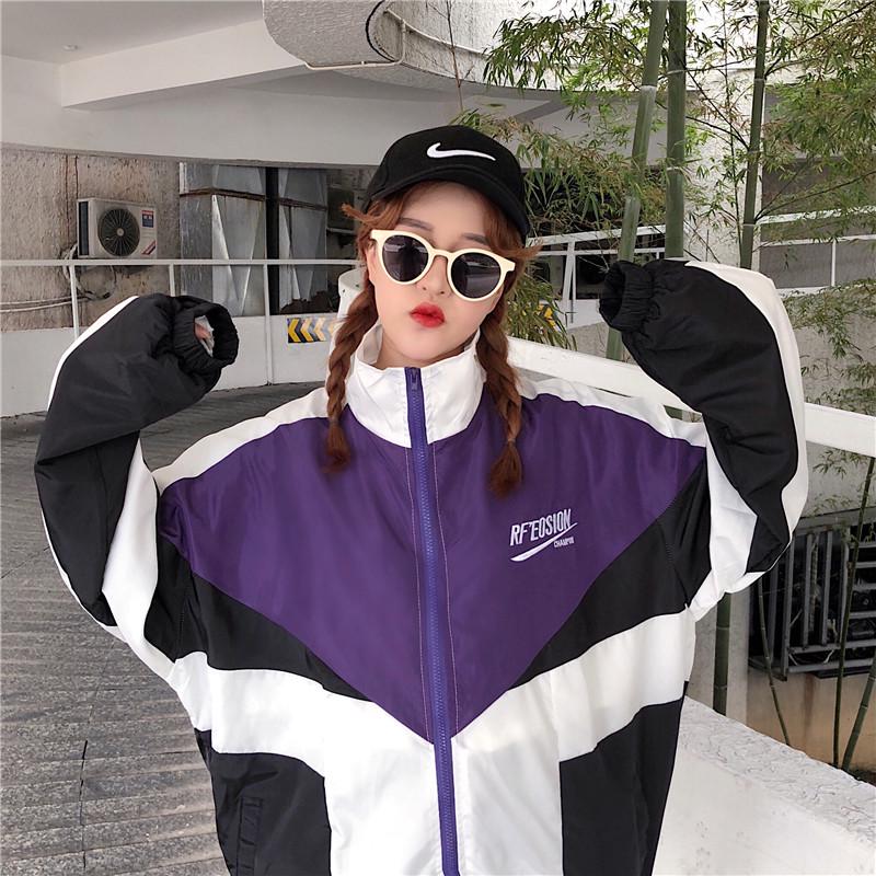 Kurtka Harajuku Color Block Patchwork - Unisexowy Letni Styl Uliczny