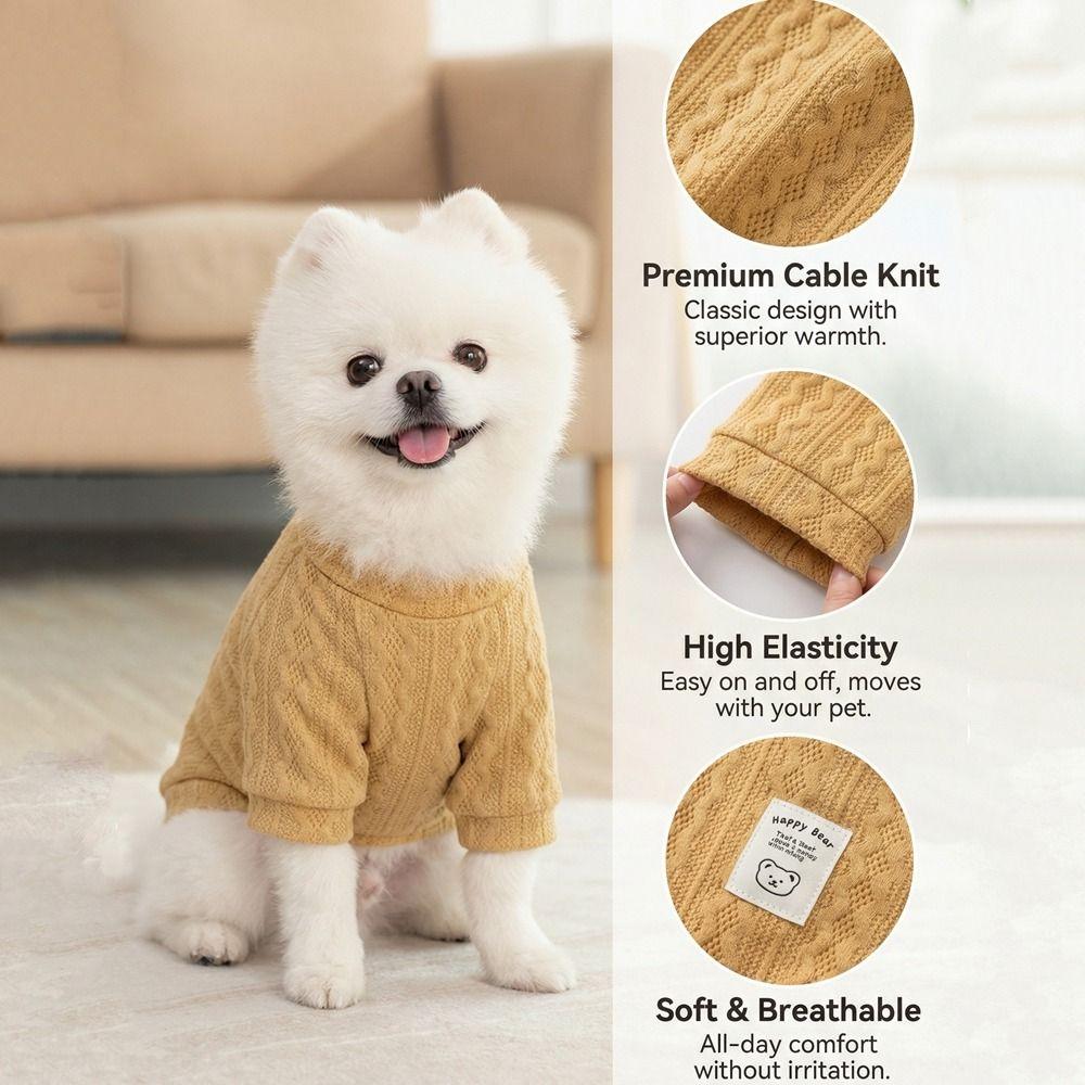 Solid Color Dog Knitting Sweater Cozy Pet Pullover Fashionable Cat Vest  Autumn Winter Season
