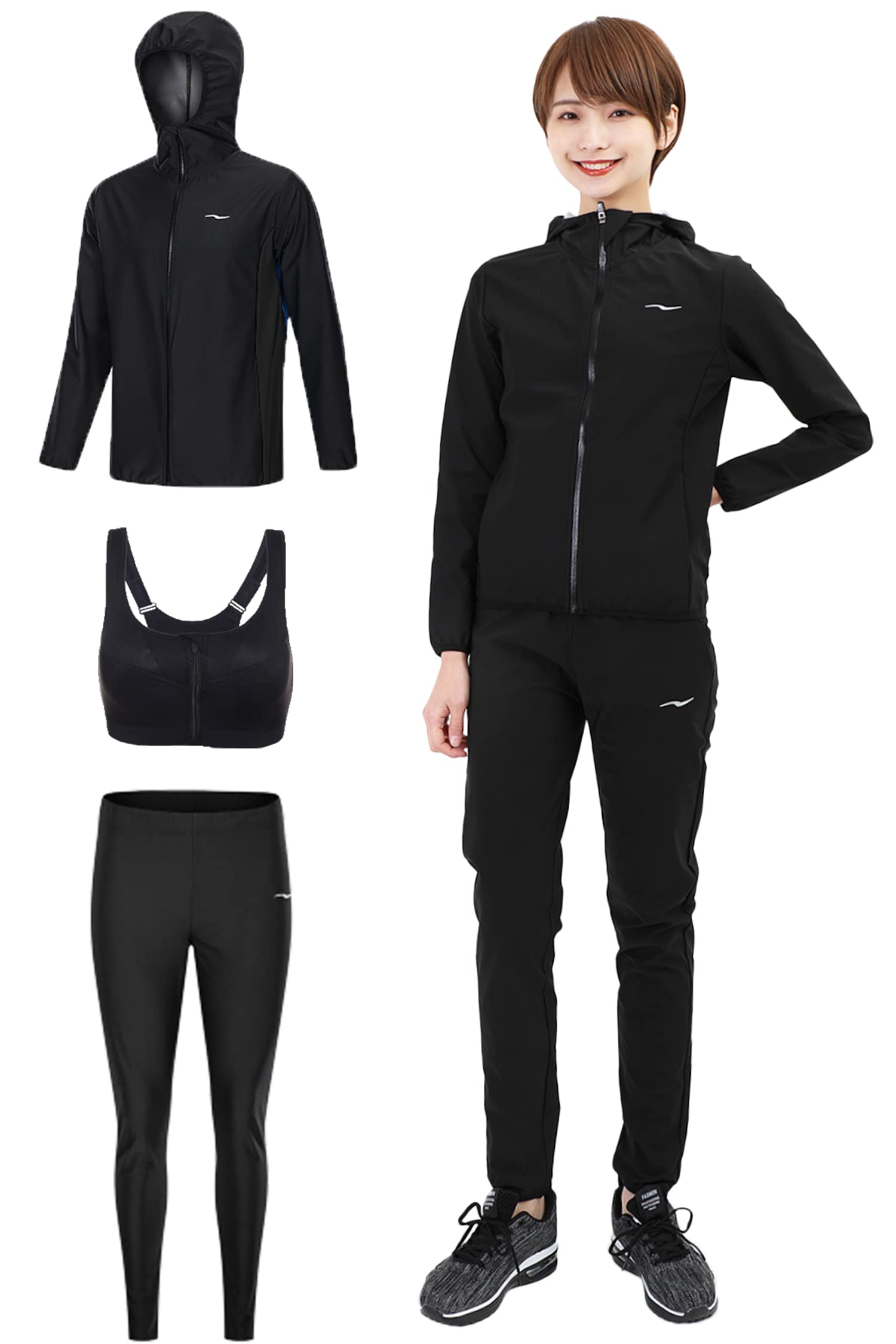 

Smarty Pro Sauna Machine Heavy and Video Favoured by World Athletes Women s Suit, 3-Piece Set, Washable, Sweating, Running, Walking, Included, чёрный