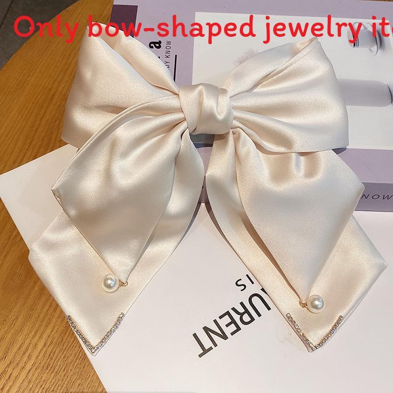 Butterfly Bow Hair Clip Spring Clamp With Pearl Accents For Women And Girls