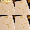 DIEYURO 316L Stainless Steel Golden Butterfly Heart Flower Pendant Anklets For Women New Trend Foot Chain Anti-Rust Jewelry Gift