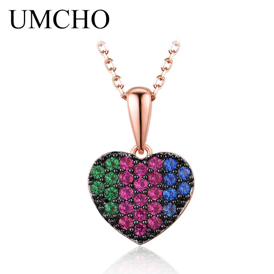 

UMCHO чистое серебро 925 пробы ожерелья для женщин подарок на годовщину свадьбы с цепочкой ювелирных украшений